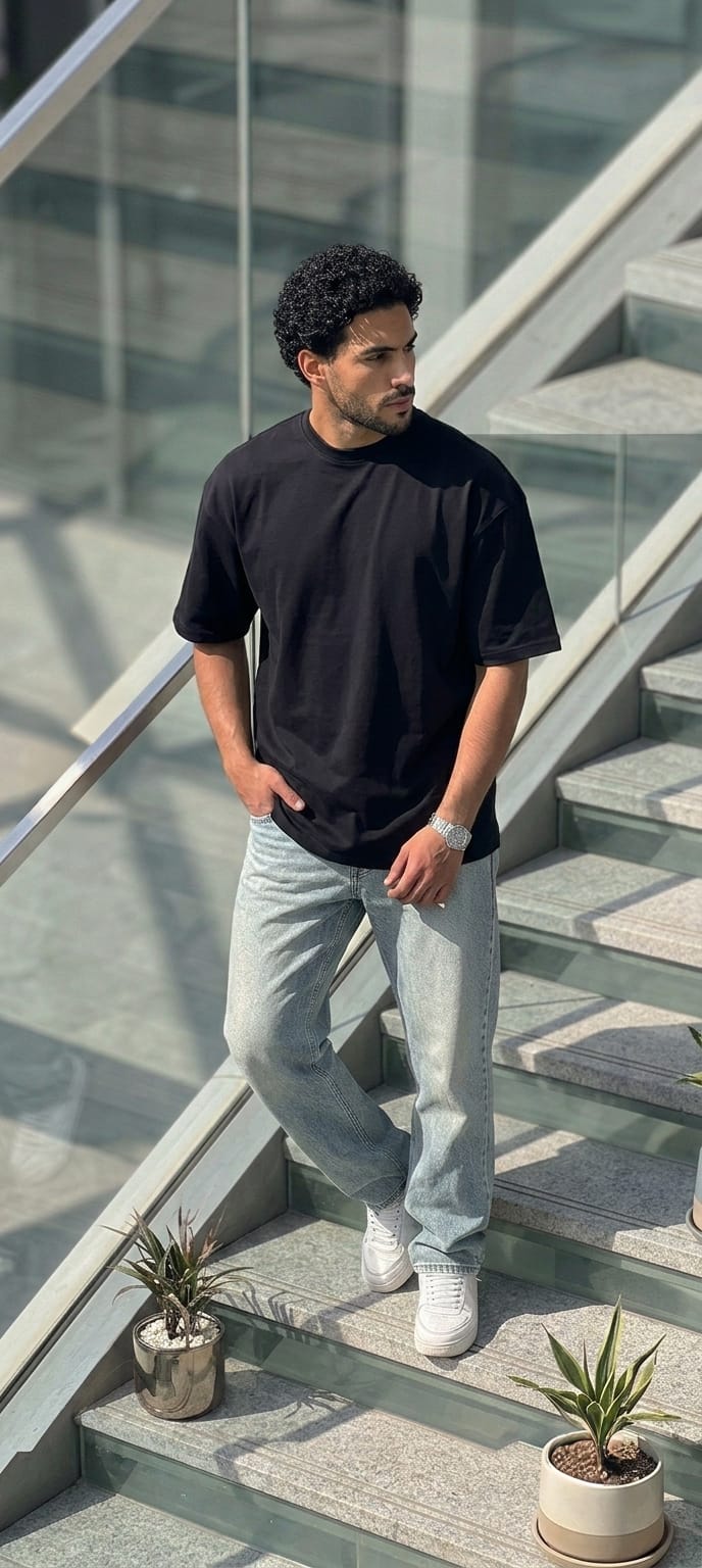 Black oversized T-shirt