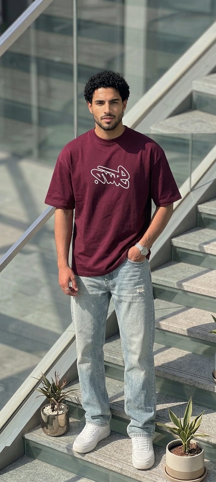 Burgundy oversized t-shirt